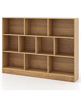 Gouun 41 inches Wooden Toy Storage Organizer with 10 Cubes for Classroom Daycare Nursery Kindergarten