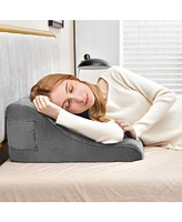 Gouun Bed Wedge Pillow with Tablet Stand and Side Pockets