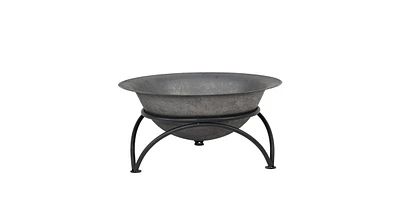 Slickblue 23.5 inch Wood-Burning Small Cast Iron Fire Pit Bowl with Stand