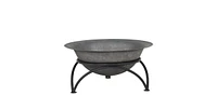 Slickblue 23.5 inch Wood-Burning Small Cast Iron Fire Pit Bowl with Stand