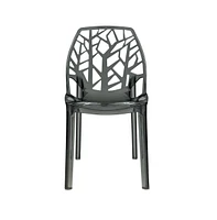 LeisureMod Cornelia Modern Spring Cut-Out Tree Design Stackable Dining Chair