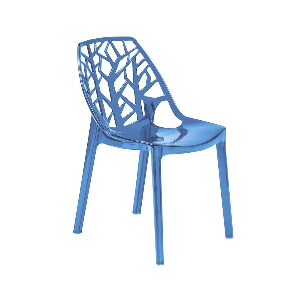Cornelia Modern Spring Cut-Out Tree Design Stackable Dining Chair