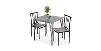 Slickblue Modern 3-Piece Metal Frame Dining Set for Compact and Stylish Dining Spaces