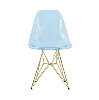 LeisureMod Cresco Molded Eiffel Side Chair with Gold Base