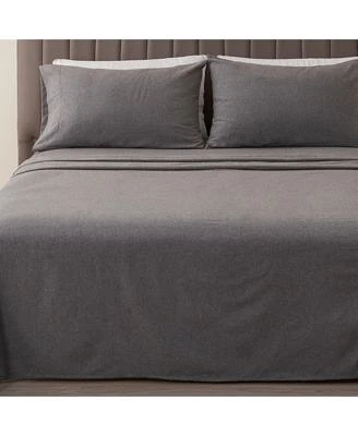 Cotton Blend Double Brushed Heathered Flannel Bed Sheet Set