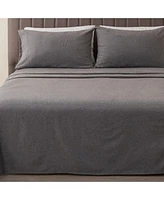 Cotton Blend Double Brushed Heathered Flannel Bed Sheet Set