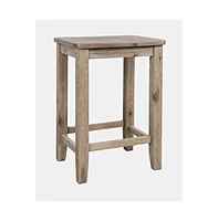 Jofran Eastern Tides Coastal Wire-Brushed Acacia Backless Counter Barstool (Set of 2)