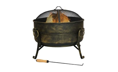 Slickblue Outdoor Wood Burning Fire Pit - Durable Backyard Fireplace for Warmth and Ambiance