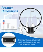 Kuyotq 15 Inch Basketball Rim Goal Replacement with All Weather Net and Mounting Hardware