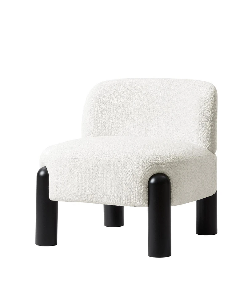 Hulala Home Zara Modern Armchair with Solid Wood Legs and Adjustable Feet