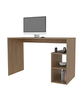 Fm Furniture Sanders Computer Desk in Melamine with Open Storage, Natural Oak