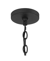 Possini Euro Design Carrine 35" Wide Black and Gold 12-Light Led Ring Pendant