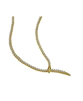 Rachel Glauber 14k Gold Plated Cubic Zirconia Coiled Snake Tennis Chain Necklace