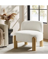 Hulala Home Vanessa Modern Armchair with Solid Wood Legs and Adjustable Foot