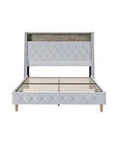 Hulala Home Dimas Modern 59.5" Bed with Storage Compartments