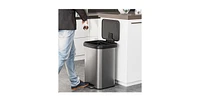 Slickblue 13-Gallon Stainless Steel Step Trash Can with Soft Close Lid