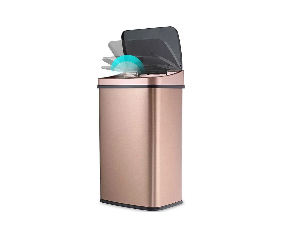Slickblue 13-Gallon Stainless Steel Kitchen Trash Can with Motion Sensor Lid