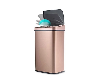 Slickblue 13-Gallon Stainless Steel Kitchen Trash Can with Motion Sensor Lid