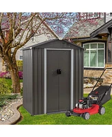 Slickblue Outdoor Metal Garden Storage Shed for Secure Tool and Equipment Storage