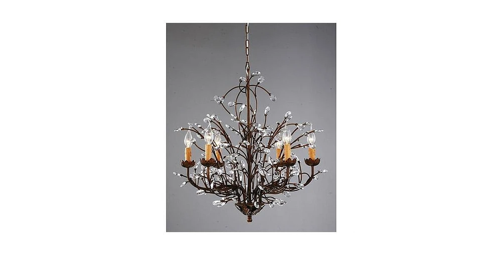 Slickblue Antique Crystal and Iron Chandelier with 6 Lights for Classic Elegance