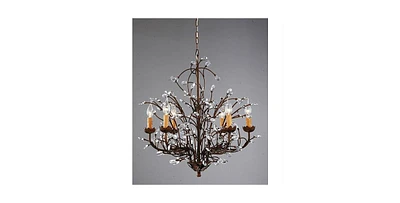 Slickblue Antique Crystal and Iron Chandelier with 6 Lights for Classic Elegance