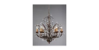 Slickblue Antique Crystal and Iron Chandelier with 6 Lights for Classic Elegance