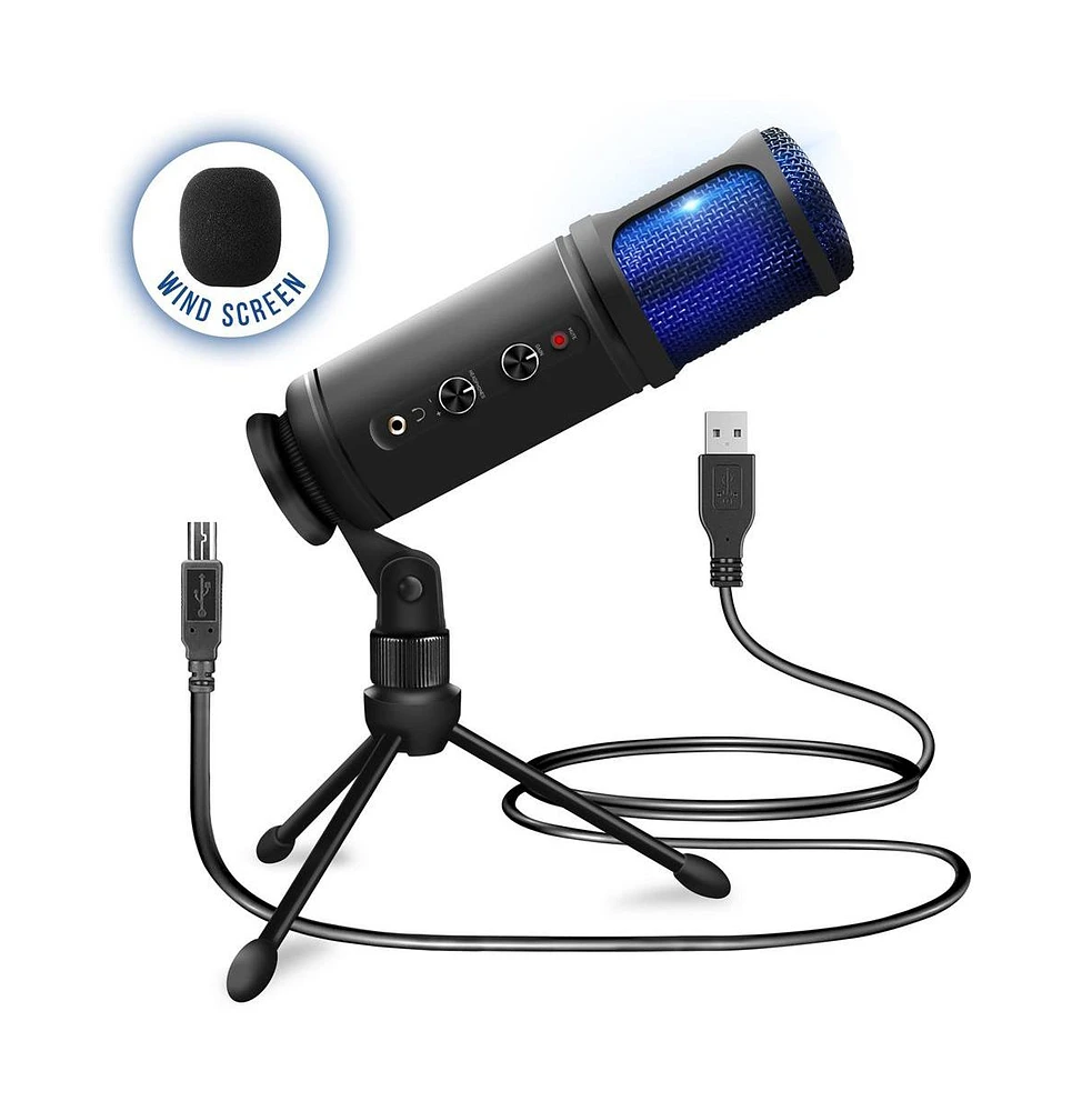 Pyle Usb Desktop Microphone with Tripod Stand for Podcasting, Gaming & Streaming