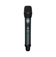 Pyle Uhf Wireless Microphone System - 4 Handheld Mics, 4-Channel Receiver, Rack-Mountable, Green