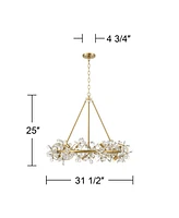 Possini Euro Design Carrine 31 1/2" Modern Floral Pendant Chandelier Ceiling Light Fixture Dining Room Over Table Kitchen Island Foyer Flower Hanging