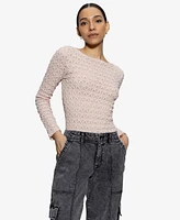 Sanctuary Women's white Lace Long Sleeve T-Shirt
