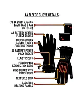 ActionHeat Men's Aa Battery Heated Fleece Gloves - Unisex - Navy - One Size