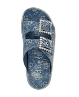 Guess Women's Funzy Embellished Double-Buckle Flat Sandals