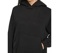 Calvin Klein Women's Fleece Embossed Logo Pullover Hoodie