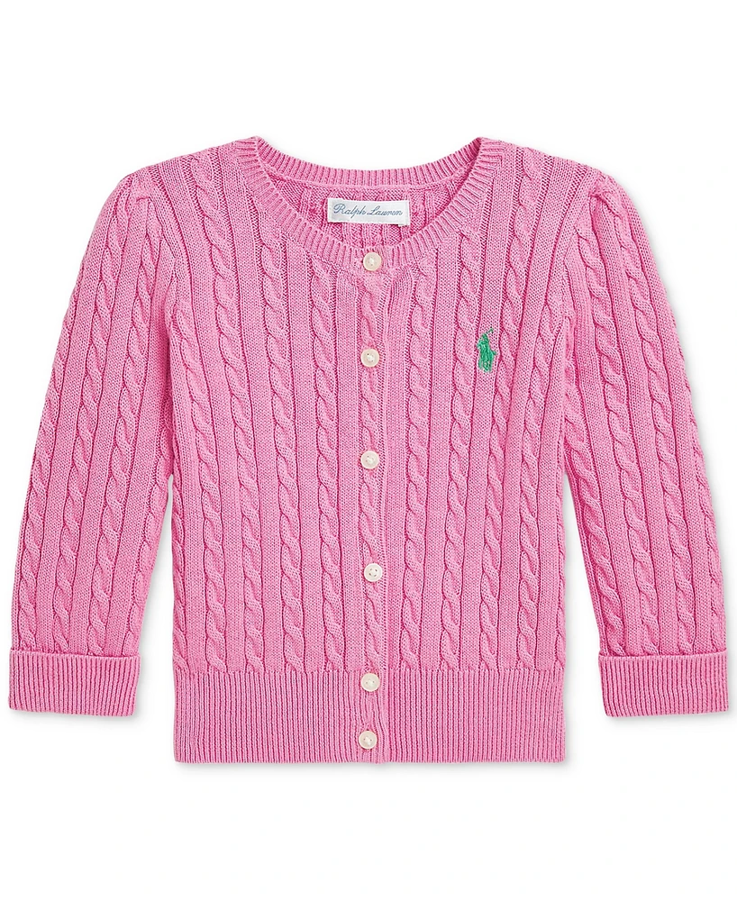 Polo Ralph Lauren Baby Girls Cotton Cable-Knit Cardigan