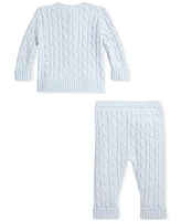 Polo Ralph Lauren Baby Cotton Cable-Knit Cardigan & Pants Set