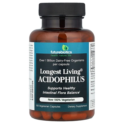 Futurebiotics Longest Living Acidophilus , 100 Vegetarian Capsules