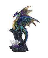 Fc Design "2-pc Set" 6"H Purple Dragon Guarding Faux Crystal Gemstone Figurine Statue Ornament Home Room Office Decor and Perfect Ideas for Housewarmi