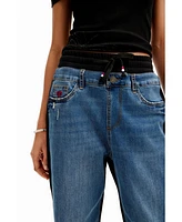 Desigual Women's Contrast jogger jeans