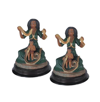 Fc Design "2-pc Set" 5"H Santa Martha The Dominadora Statue Lady Holy Figurine Statue Ornament Home Room Office Decor and Perfect Ideas for Housewarmi