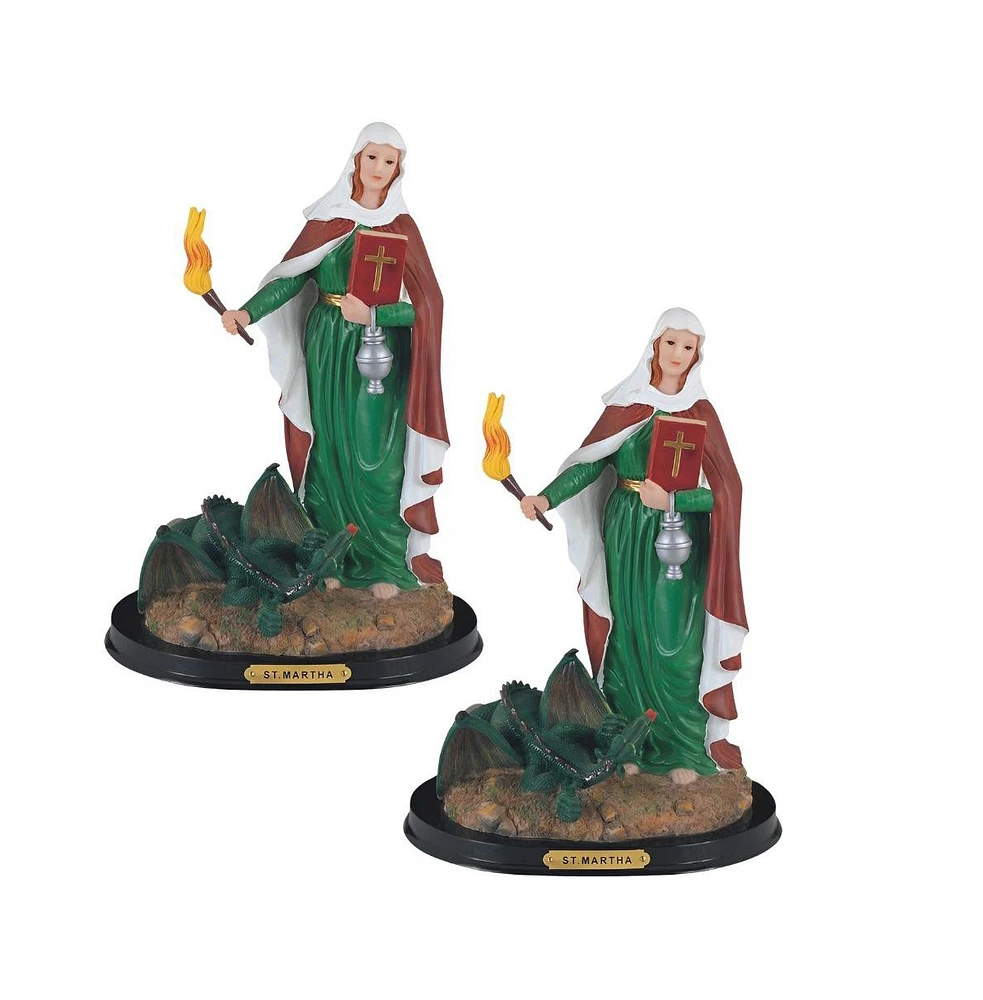 Fc Design 2-pc Set" 12"H Saint Martha Statue Martha of Bethany Holy Figurine Statue Ornament Home Room Office Decor and Perfect Ideas for Housewarming