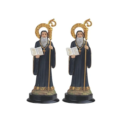 Fc Design 2-pc Set" 5"H St Saint San Benito Abad Statue Holy Figurine Statue Ornament Home Room Office Decor and Perfect Ideas for Housewarming, Holid