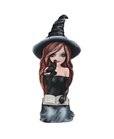 Fc Design "2-pc Set" 7"H Black Witch Girl with Crow and Book Figurine Statue Ornament Home Room Office Decor and Perfect Ideas for Housewarming, Holid