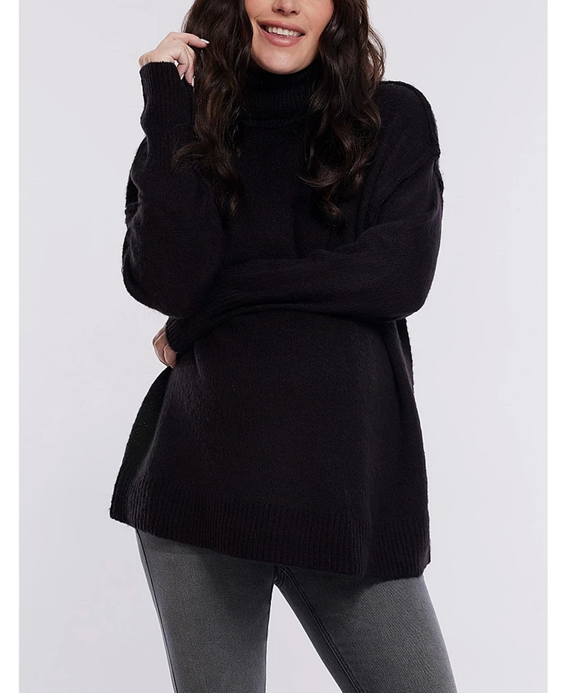 Motherhood Maternity Turtleneck Long Sleeve Knit Sweater