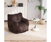 The Pop Home Soft Corduroy Bean Bag Chair with Memory Foam Filling for Living Room-The