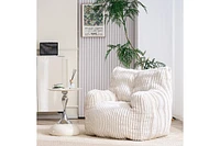 The Pop Home Soft Corduroy Bean Bag Chair with Memory Foam Filling for Living Room-The