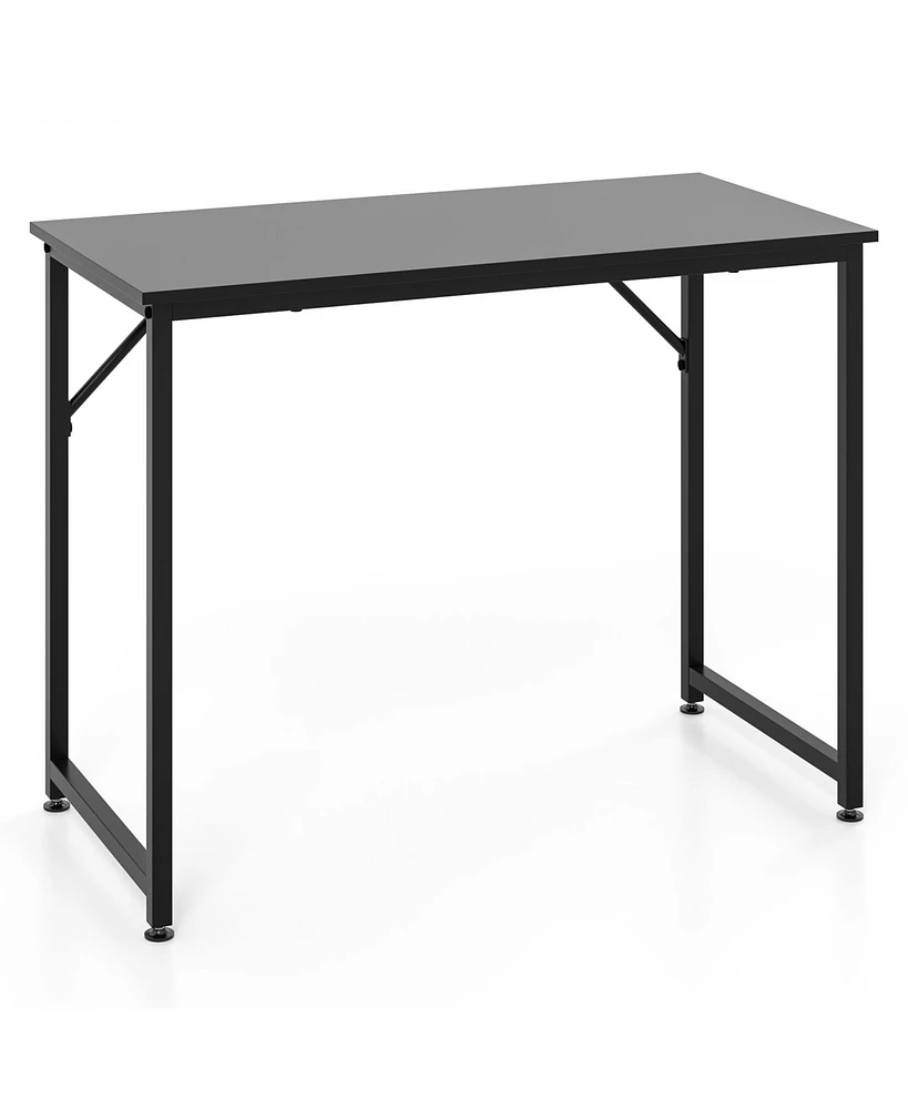 Gouun 40 Inch Modern Computer Desk, Sturdy Mdf and Steel Frame, Adjustable Footpads, Multi-Purpose Workstation