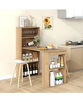 Gouun 48-Inch Computer Desk with 4-Tier Bookcase, Cpu Stand, and Spacious Desktop