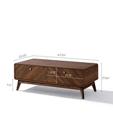 LuxenHome Columbia Engineered Wood Coffee Table with Storage