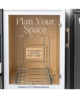 Florida Brands Pull Out Trash Can for Under Cabinet, Adjustable with Chrome Finish 11 x 21 In - Trash Can Not Included