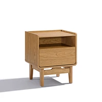 LuxenHome Summer Oak Engineered Wood Nightstand and End Table with Storage